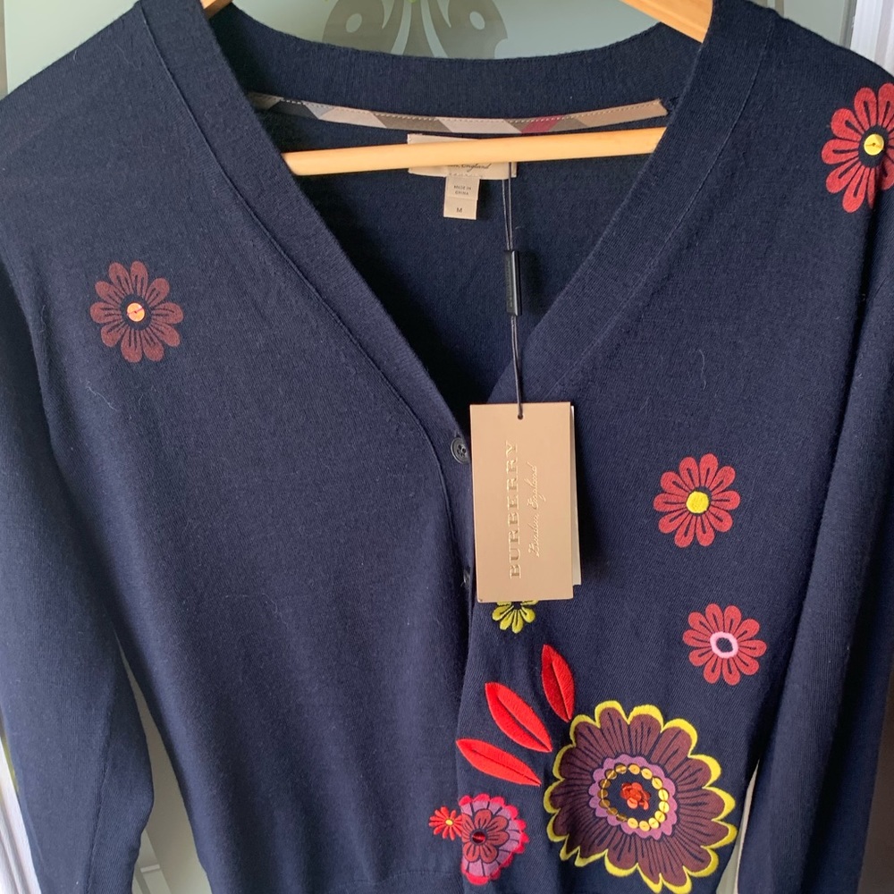 Navy blue Burberry cardigan